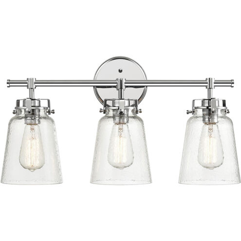 Amberose 3 Light 23 inch Chrome Vanity Light Wall Light